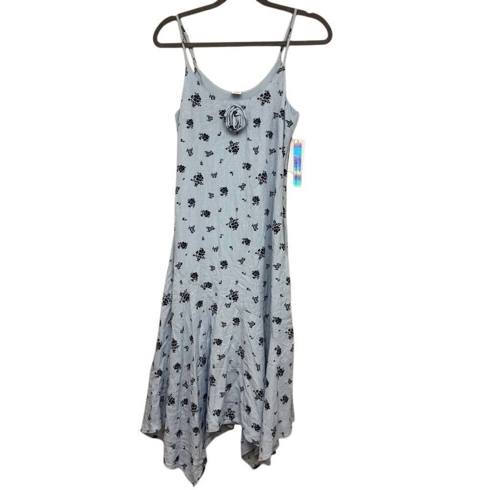 Tinsel Town Blue Floral midi dress size small
